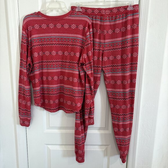 PJ Salvage Cozy Pajamas 2 PC Set Snowflake Kisses Top & Jogger Pants Size Large - Picture 3 of 6